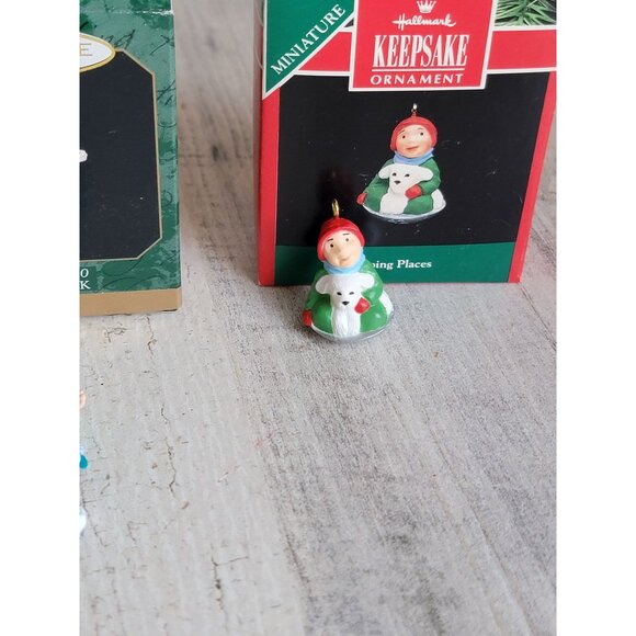 Hallmark miniature puppy kid girl boy variety ornament Xmas ice skate - Picture 4 of 5